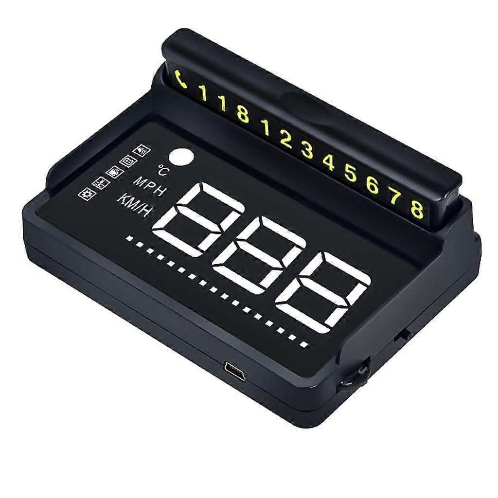 Car Head Up Display Speedometer Speed Alarm Digital HUD Windshield Projector