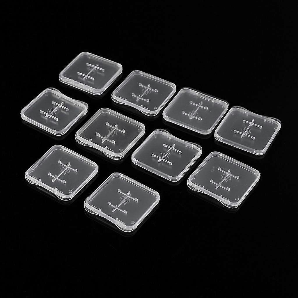 10PCS Plastic Transparent Standard Micro SD MiC TF Memory Card for Case Holder B