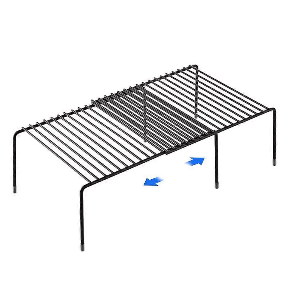 Expandable Metal Shelf Organizer Space Saving Non Slip Rustproof for Kitchen Countertop Cabinet Pantry