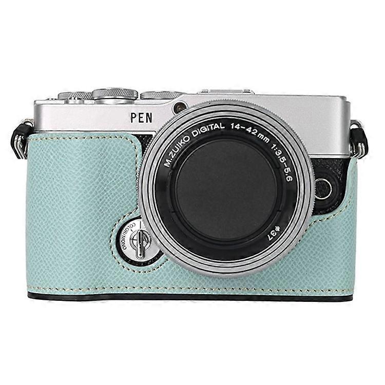 Compatible For Olympus PEN E-P7 Camera Case Textured Leather Bottom Case Easy to Replace Battery