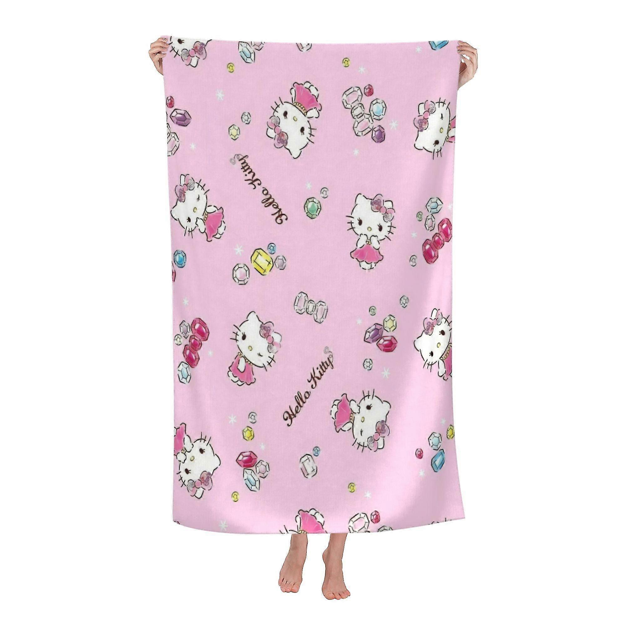 Hello Kitty Beach Towel, Large Microfiber Bath Towel #srb9