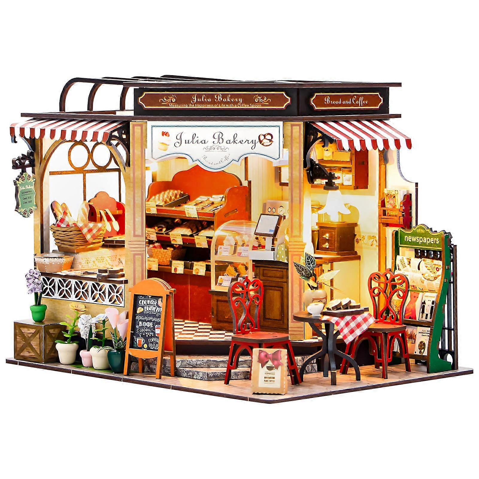 DIY Dollhouse Miniature Kit - Wooden Tiny House Model with Creative Room Design
