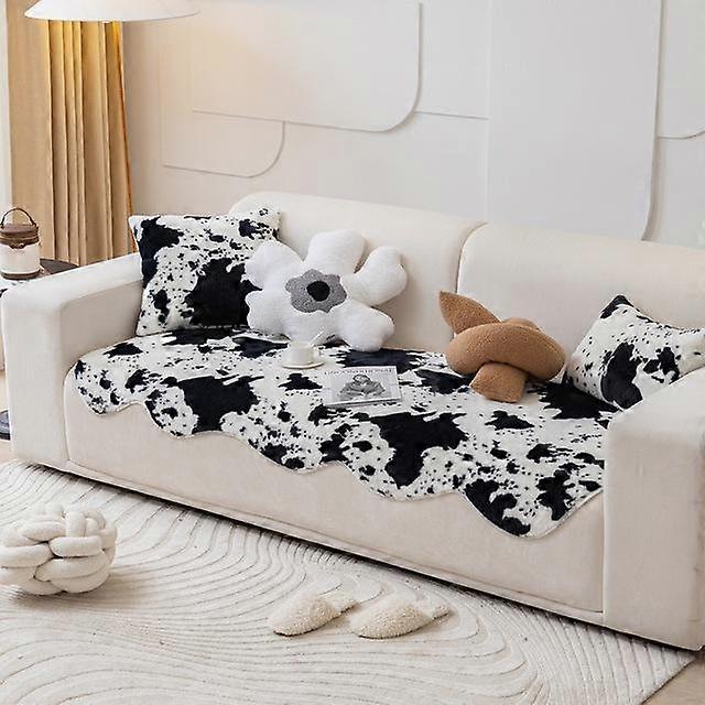 Irregular Faux Rabbit Plush Sofa Covers Velvet For Non -Slip Recliner Chair Cover Soft Warm Couch Slipcover