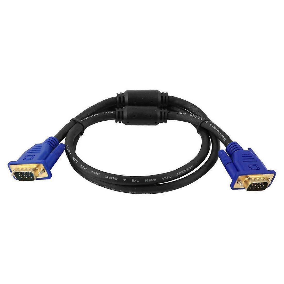Connector and Terminal Computer Monitor VGA Male to Male Extension Cable Black Blue 3Ft Long