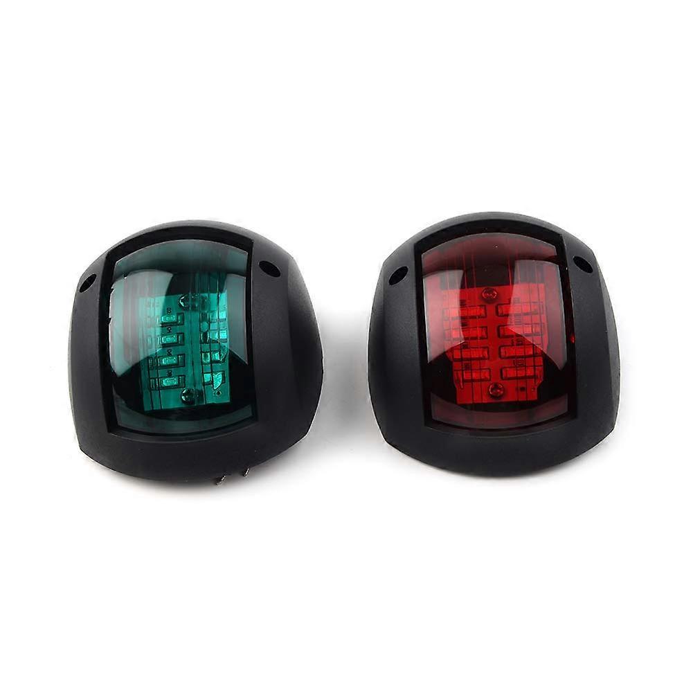 Cnonee1 2 PCS LED side marker light 12V Boat Navigation Lights Marine Side Starboard Green Red Lights, black ball