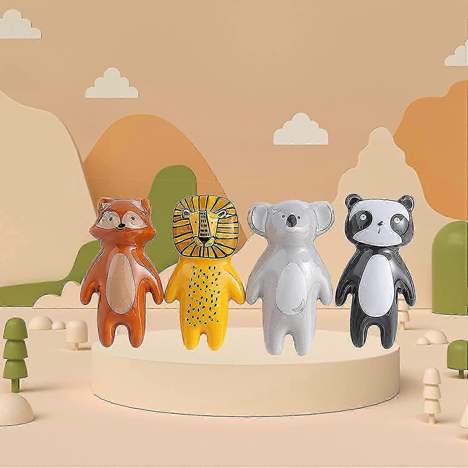 4 Pieces Cupboard Knobs Ceramic Door Knobs Cabinet Knobs Handle Cabinet Drawer Kitchen Animal Design