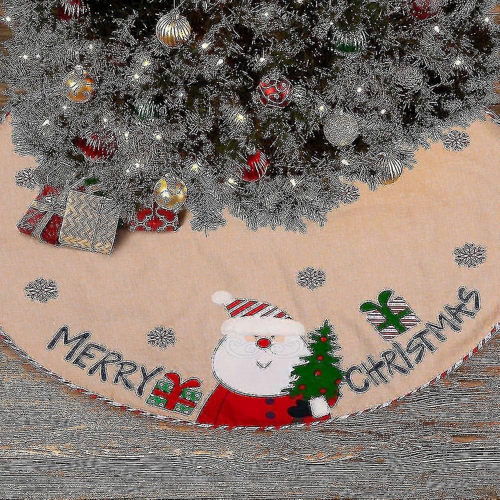 Christmas Tree Skirt Snowman Burlap Rustic Tree Skirt Xmas Skirt B