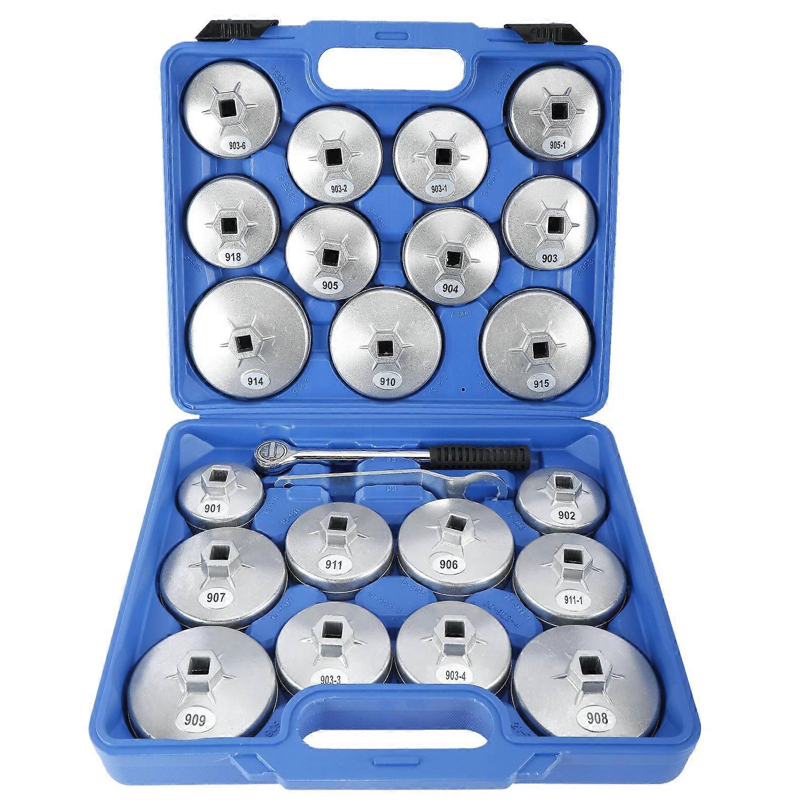 23pcs Oil Filter Cap Wrench Socket Removal Tool Set - Aluminum Alloy, Compatible with Various Models and Sizes