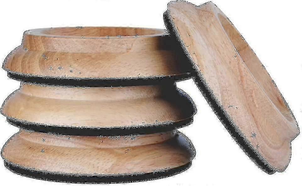 4pcsアップライトピアノキャスターカップ、プレミアムハードウッドピアノキャスターパッド家具脚