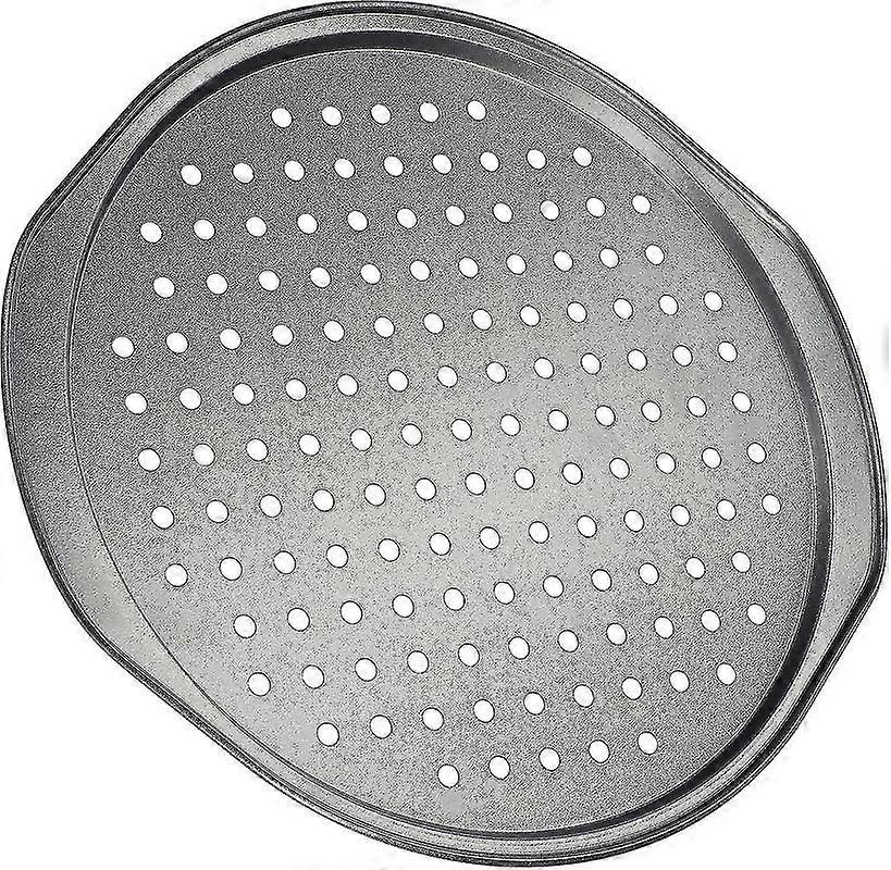 Perforated Pizza Tray, Pizza Tray With Comfortable Handles, Baking Tray, Circular Pizza Tray, Pizza Tray With Non-stick Coating ( 33 Cm) A--