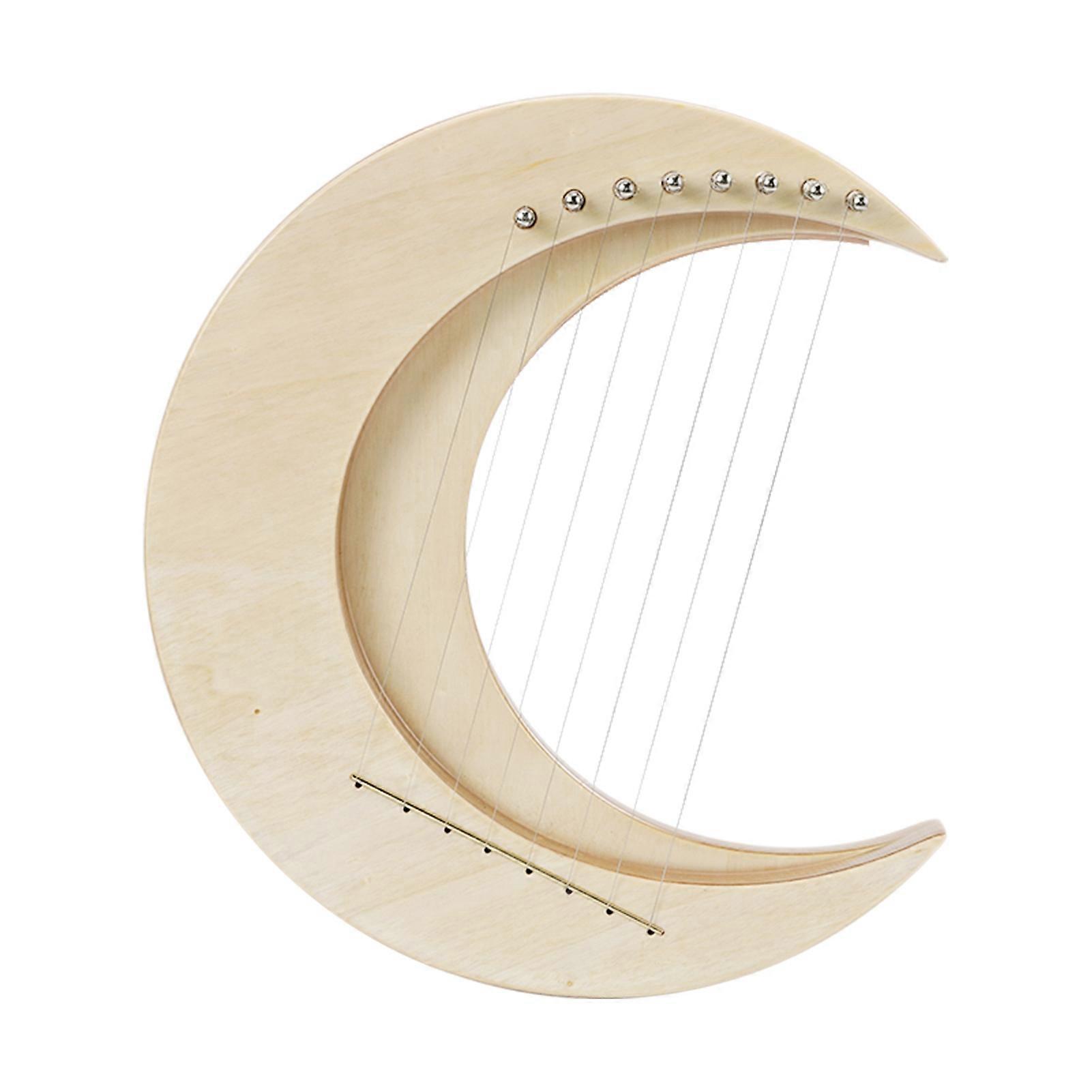 8-string Crescent Moon Type Lyre G Key Portable Lyre Steel Wire Strings Mini Stringed Instrument