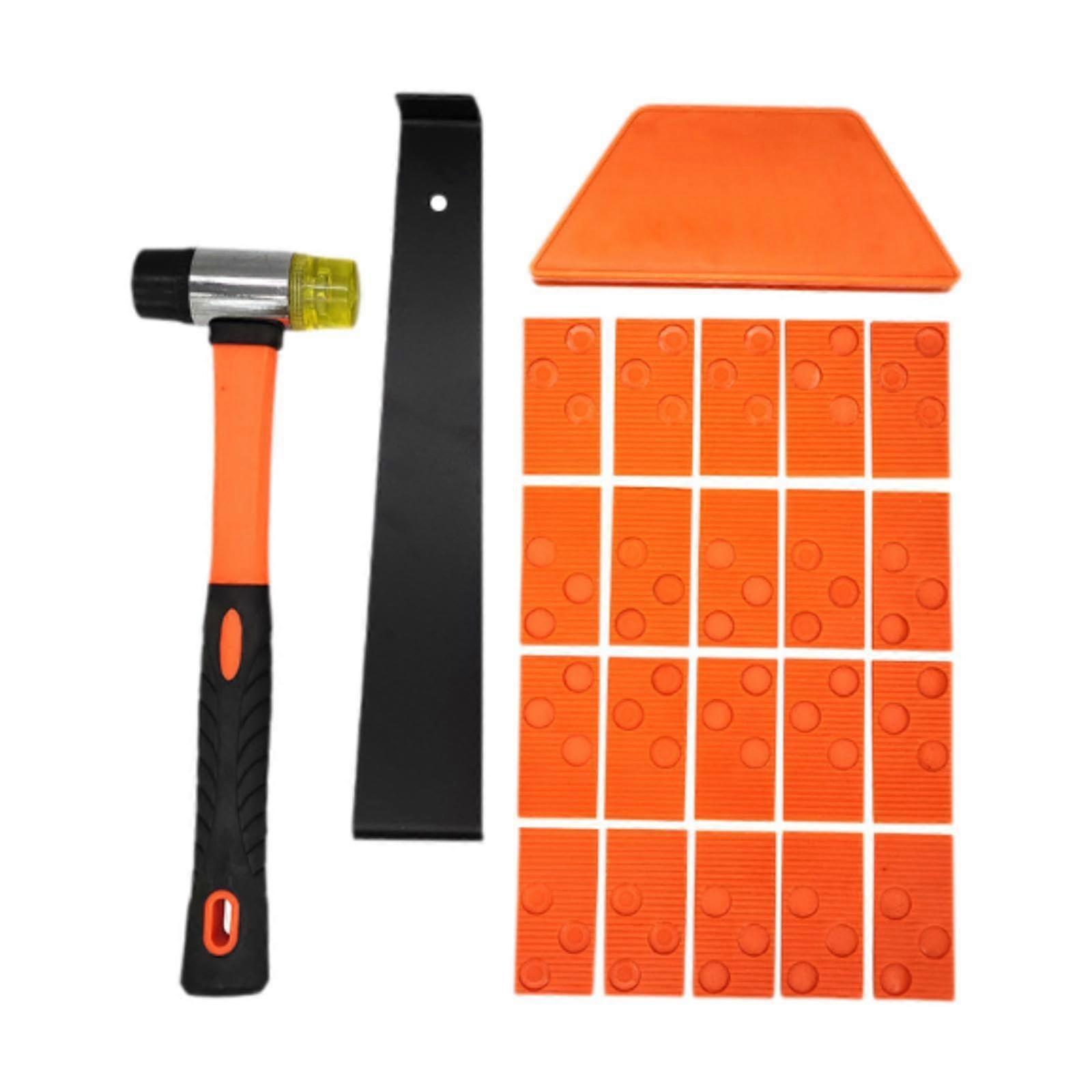 23 Pieces Household Wooden Flooring Installation Tools with Gaskets Tapping Blocks DIY Tool Set Hammer, Style B