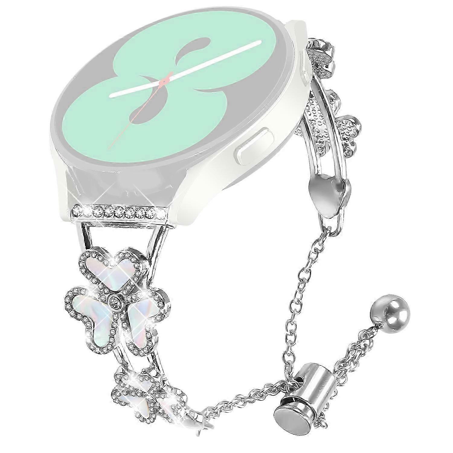 For Verizon Gizmo Watch 1 Metal Band Heart Clover Decor Watch Strap - Silver