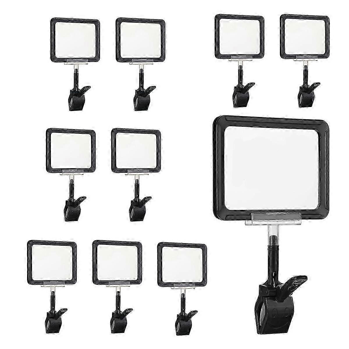 10 Pack Rotating Label Clip Holders for Retail Display, Adjustable Rack Sign Clips with Durable Mounting