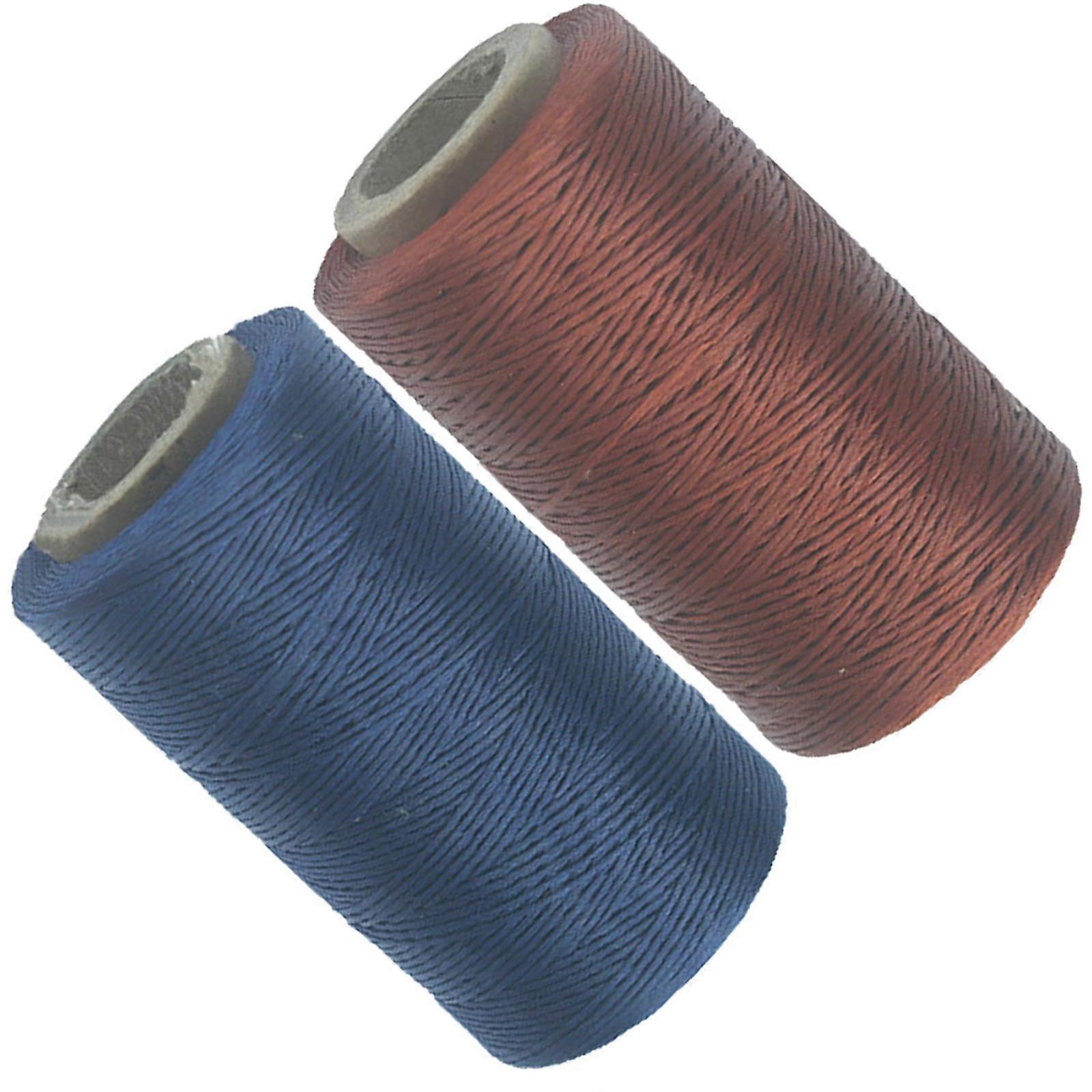 2 Rolls 0.8mm Sewing Waxed Thread Hand Stitching String Bookbinding Leather