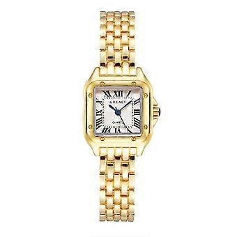 2023 Relojes cuadrados de moda femenina de lujo Correa de aleación de oro Damas relojes de pulsera de cuarzo Calidades Reloj femenino de escala romana