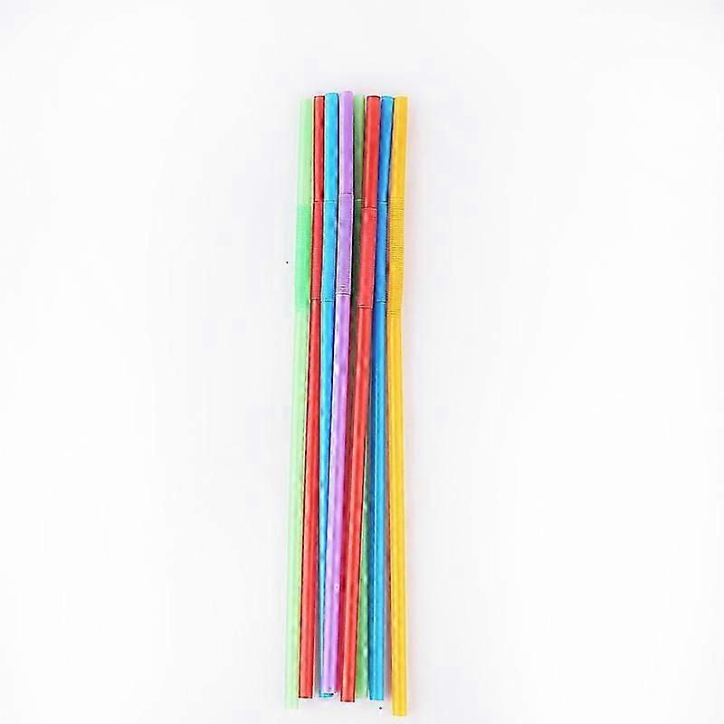 200 PCS Flexible Plastic Drinking Straws,  Extra Long Colorful Disposable Bendy Party Fancy Straws