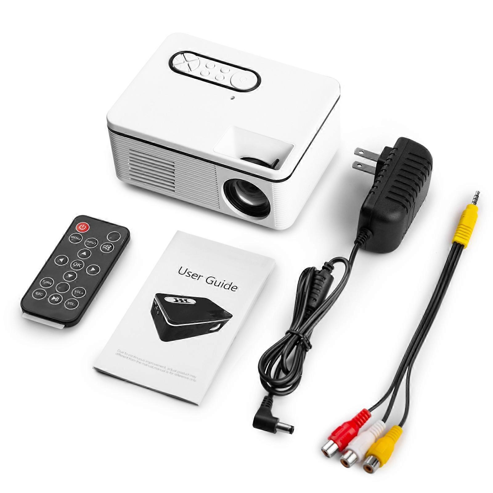 Mini Projector 1080 Supported Portable Projector Higher Light Transmittance TF Card Playing for HDMI USB AV TF Ports W
