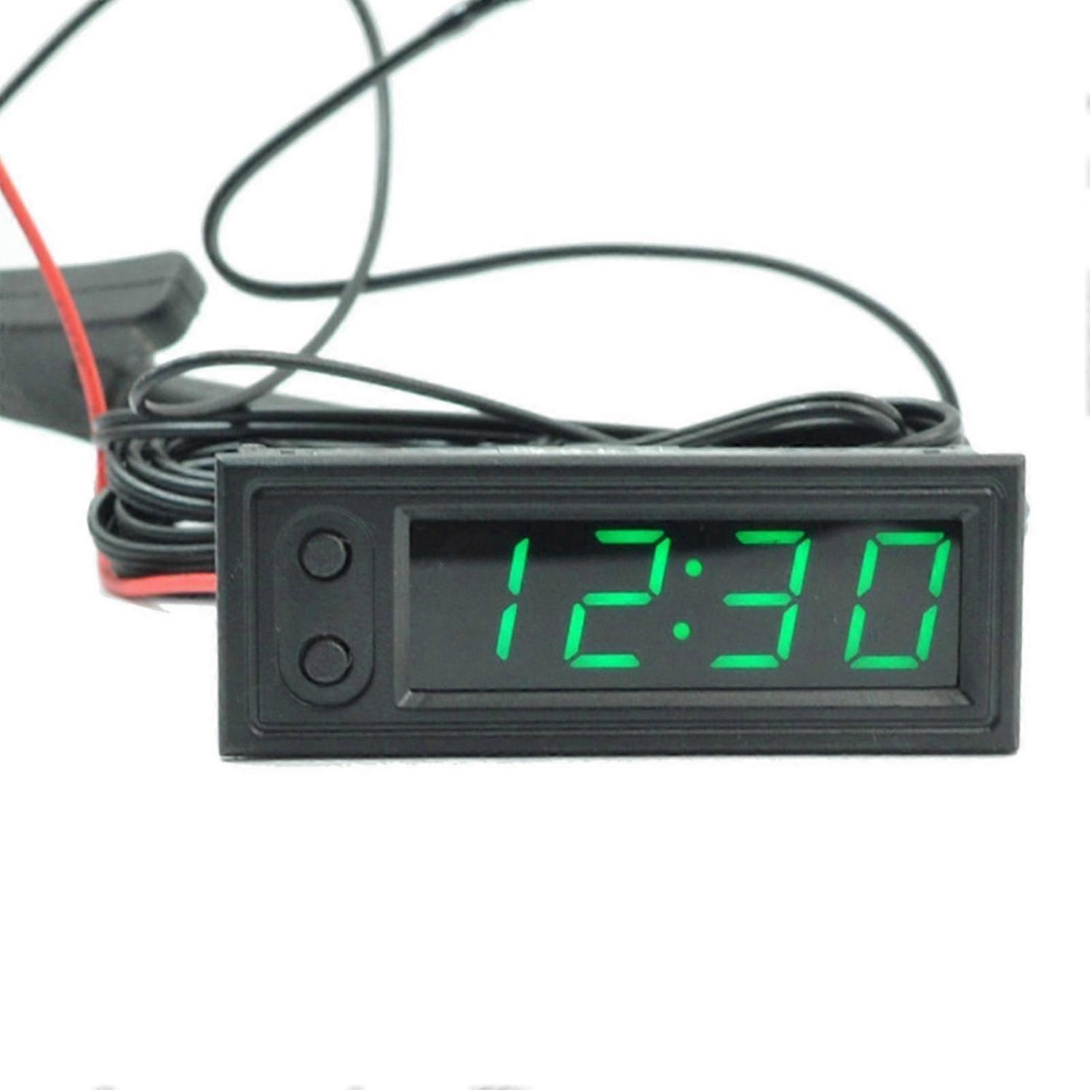 12v High-precision Clock Car Temperature Voltage Monitor Panel Meter Adjustable