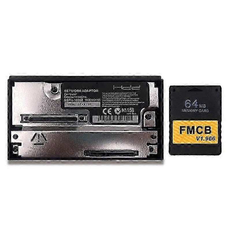 Memory Card with FMCB Pre-Installed for PlayStation 2 PS2 Console,Includes SATA Network Adapter for Game Loading