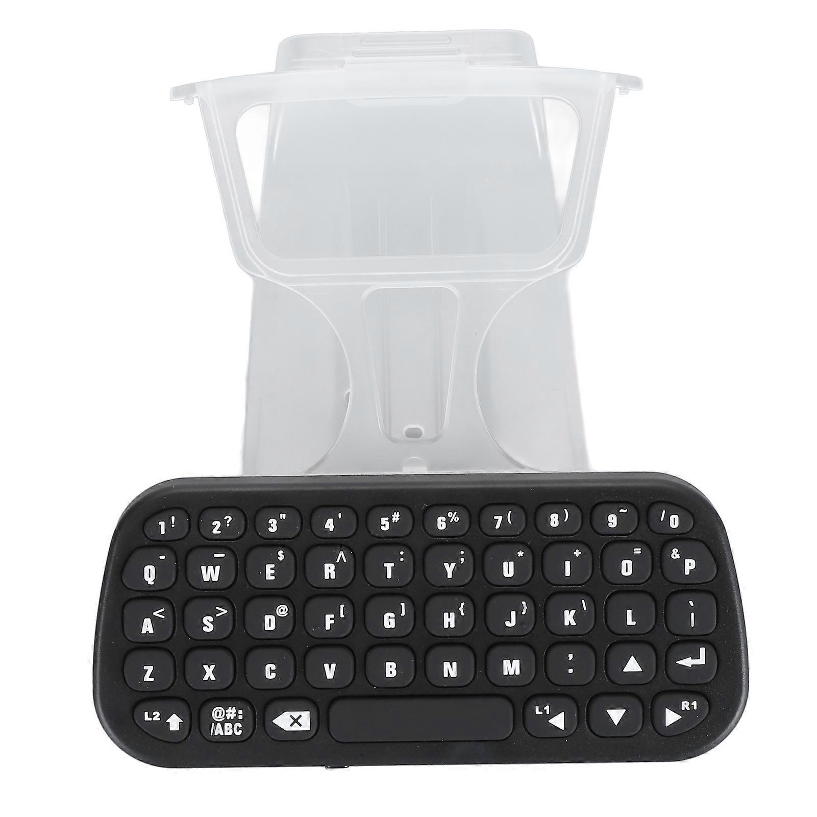 Blue Backlight Keyboard for PS5 Controller 47 Keys Wireless Bluetooth Keypad Mini Game Keyboard with Controller Clip for Messaging 