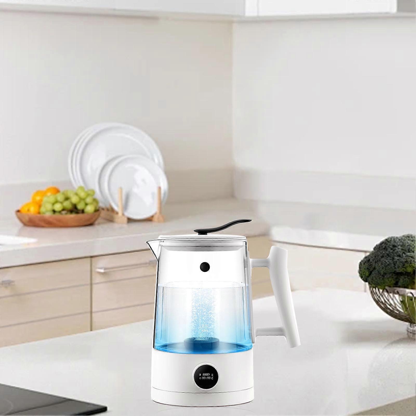 Hydrogen Water Pitcher 1500ML 800‑1600PPB Rich Hydrogen Water Generator with SPE PEM Technology Adjustable Time Temperature US Plug 110‑120V 