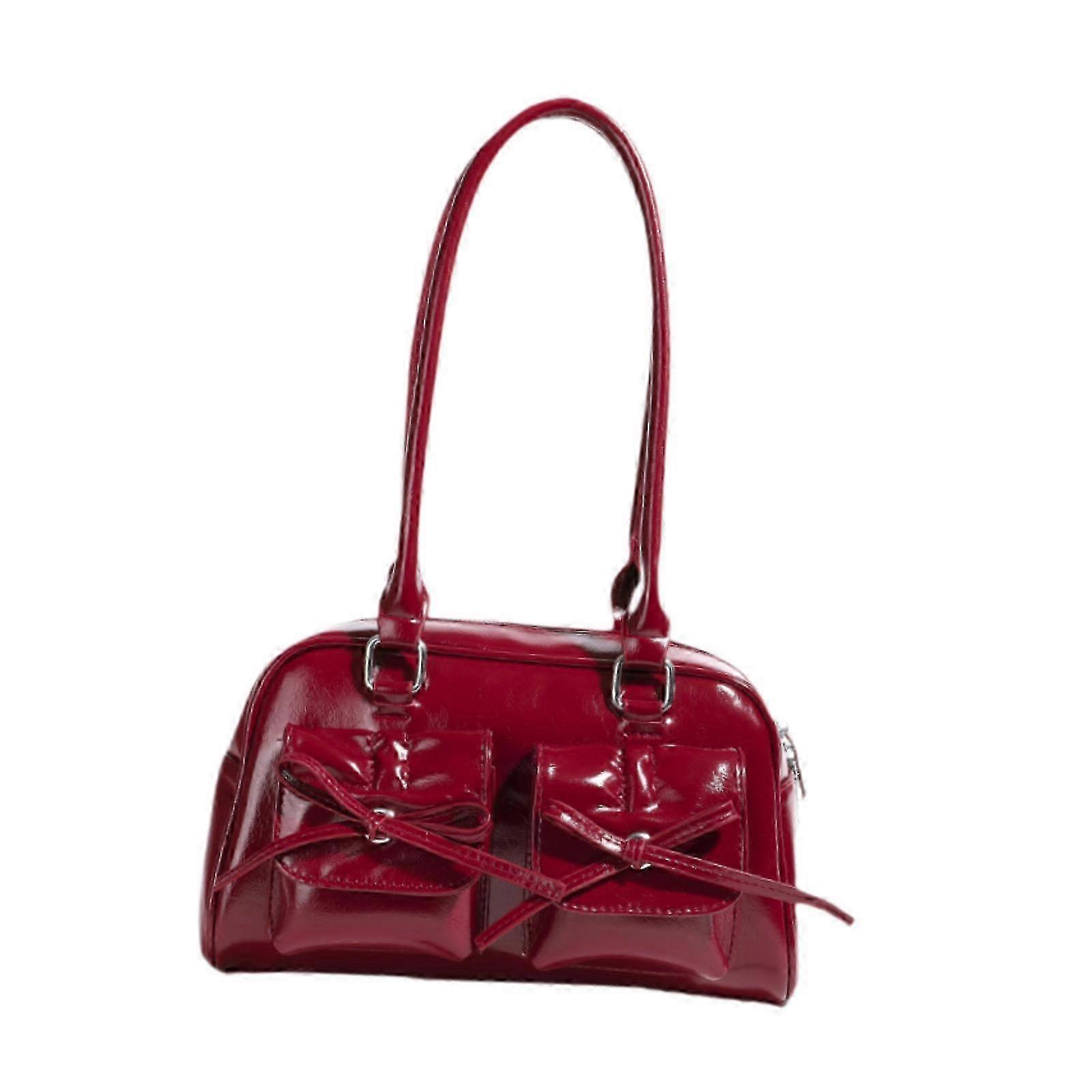 Chic PU Leather Shoulder Bag for Women - Stylish Hobo Bag for Party, Travel, Work in Red