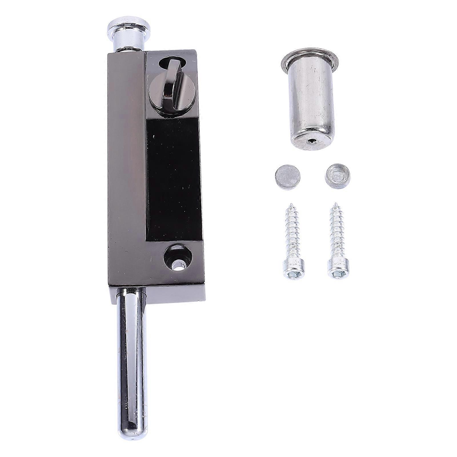 Zinc Alloy Security Slide Bolt Lock with Spring Latch for Door Use Silver Color