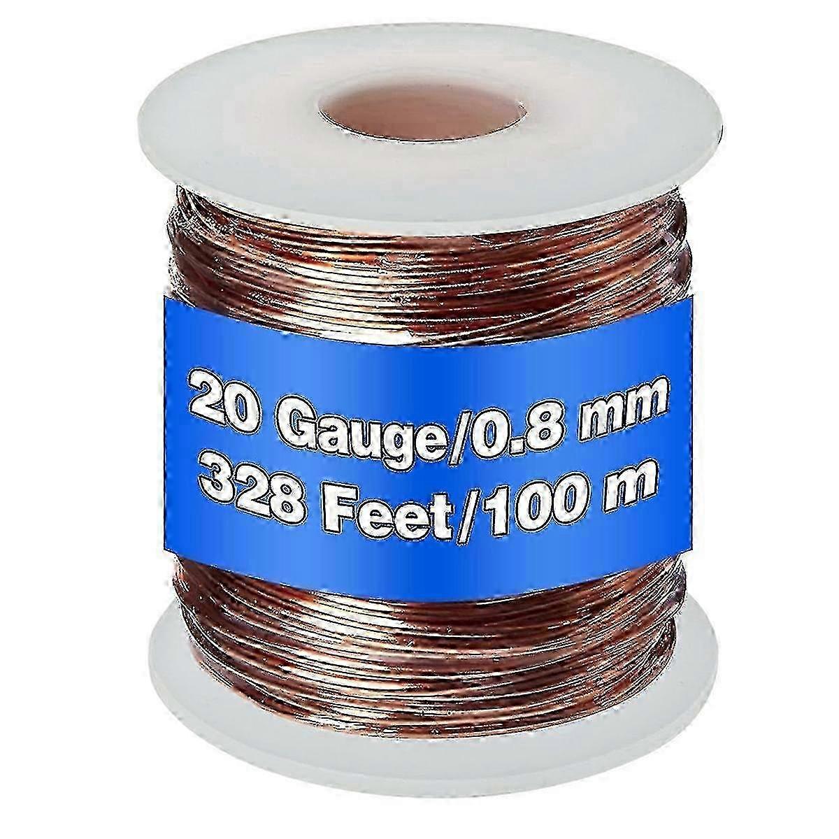 99.9% Pure Soft Copper Wire Suitable for Various Applications, 20 Gauge/0.8 Mm Diameter, 328 Feet/100 M, 1 Pound Spool