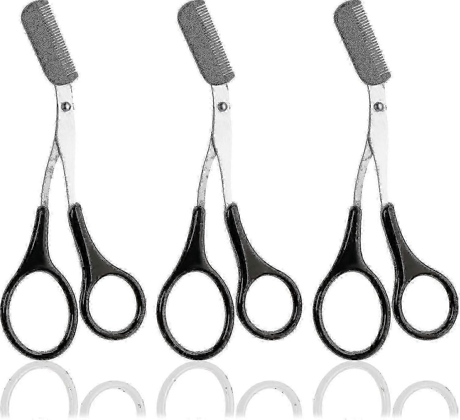 Foarfece pentru sprâncene cu pieptene - Prindere antiderapantă pentru bărbați și femei (negru, roz, albastru)