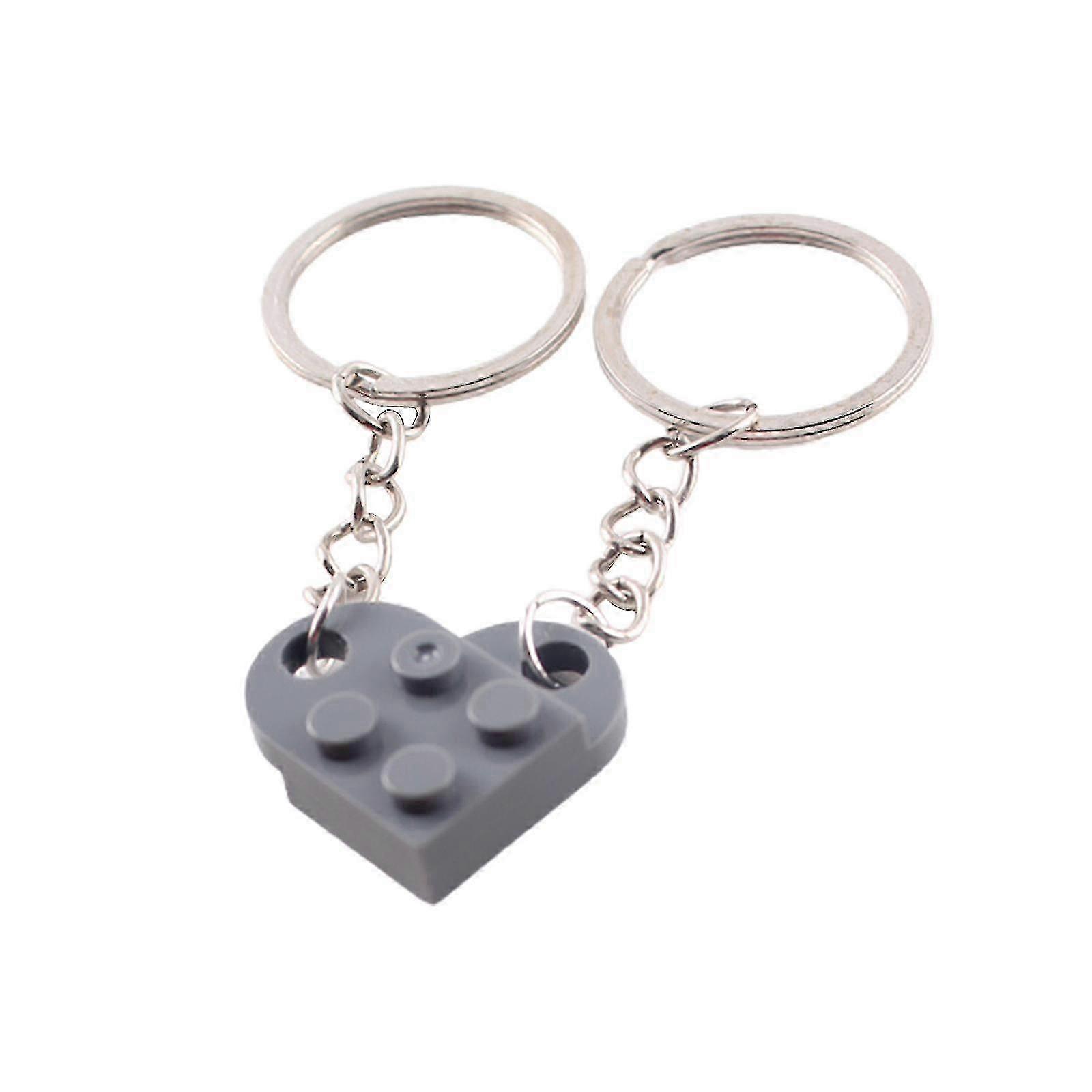 カップルハートキーホルダー - 彼氏とガールフレンドのためのグレーのキーホルダー