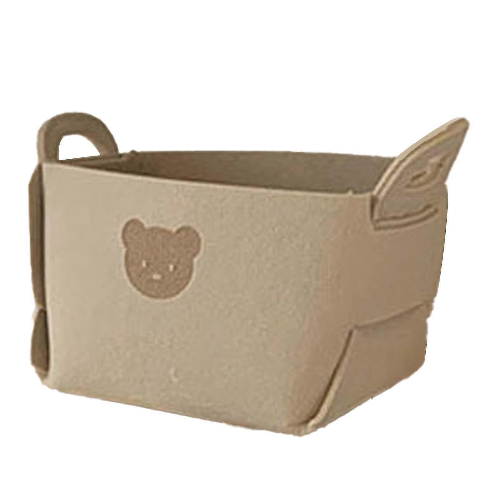 Desktop Storage Container Multifunctional for Living Room (Beige)