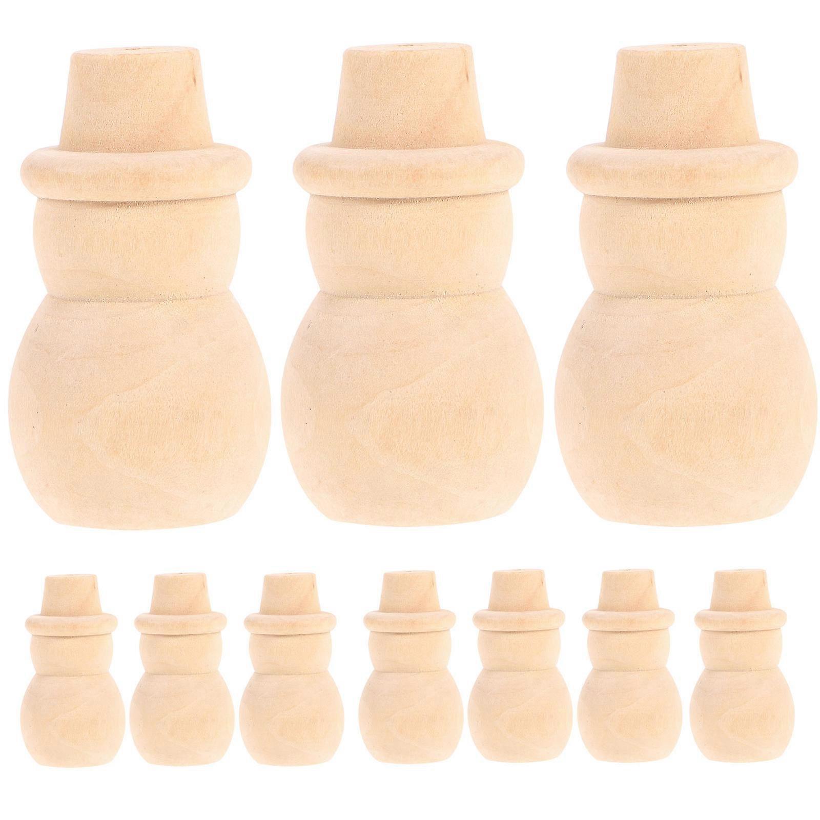 Handmade Snowman Wooden Pieces, Premium Quality for Artistic Projects