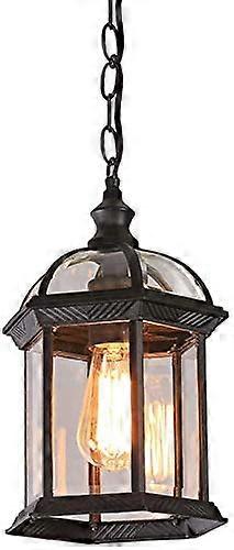 Retro Black Outdoor Pendant Light IP23 Hanging Adjustable E27