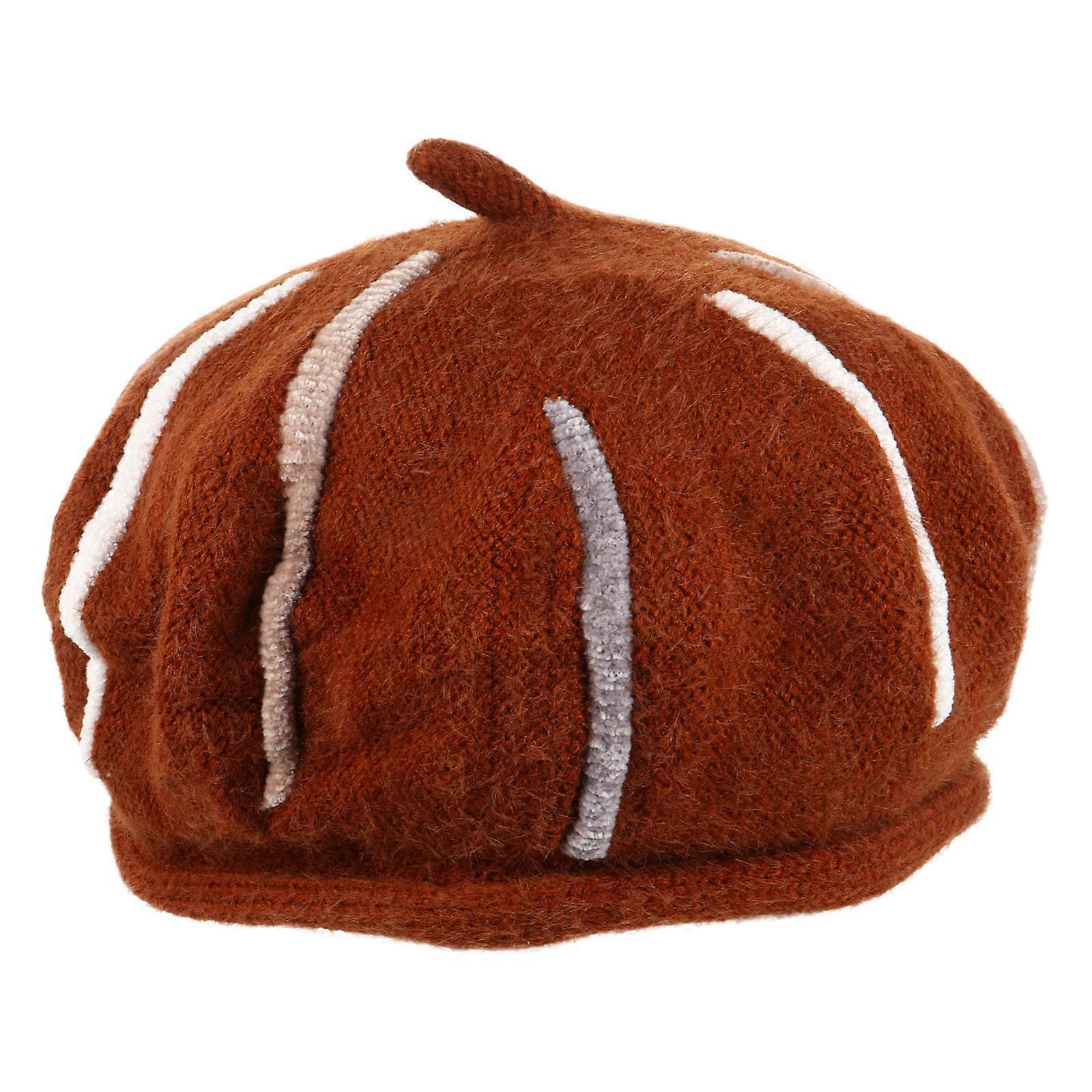 Women Beret Hat Fashion Style Autumn Outdoor Wearing Small Beret Shape Brown 1Pc