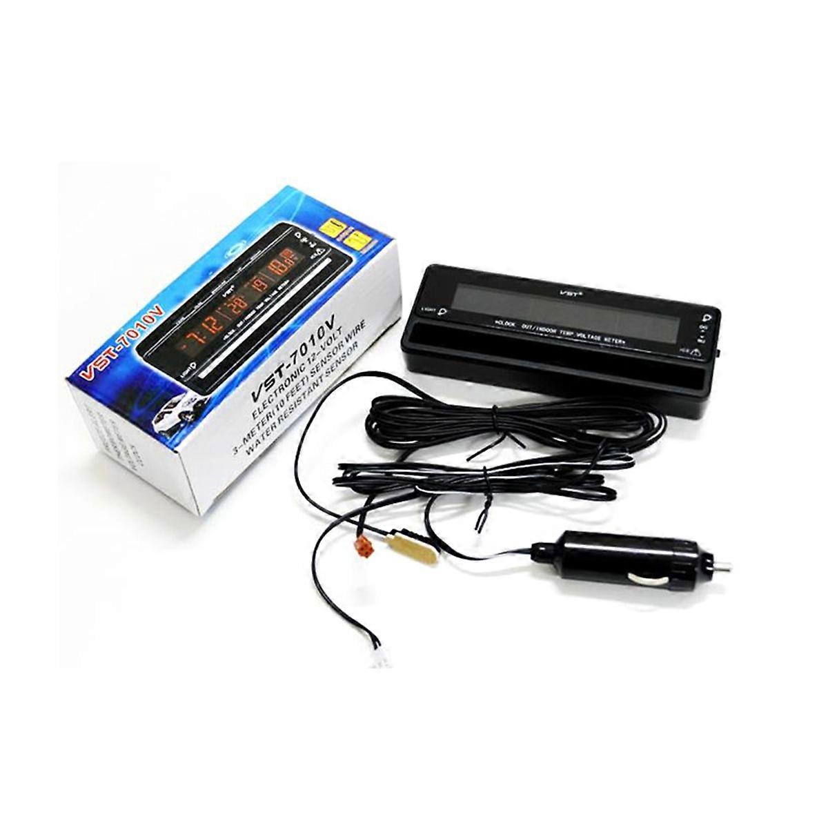 Temperature Meter For Car Voltage Meter Display Snooze Function Drivers 1Pack