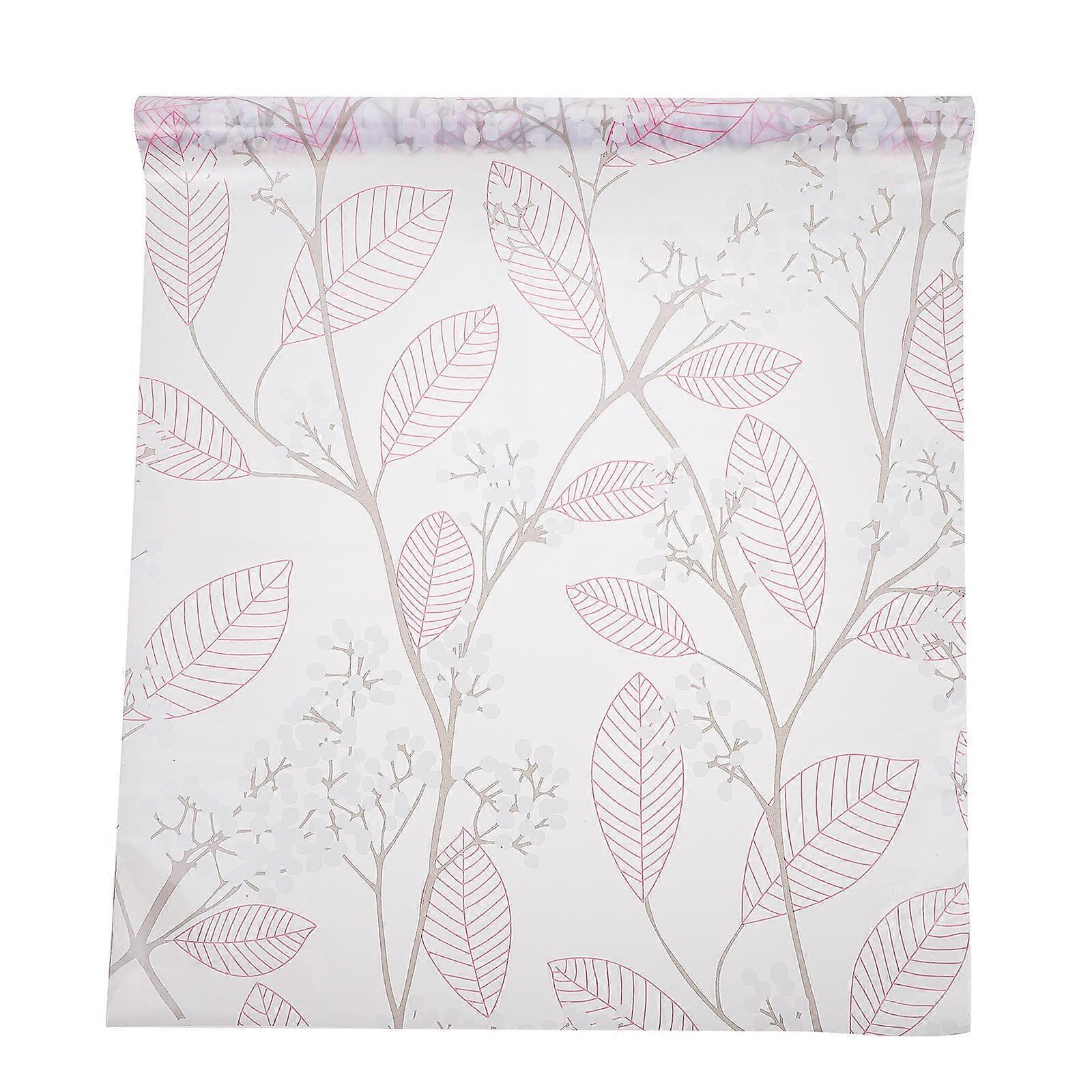 Frosted Privacy Window Film with Plant Design – Reusable Self Adhesive Glass Decal for Bathrooms and Sliding Doors – Blocks Light and Ensures Privacy
