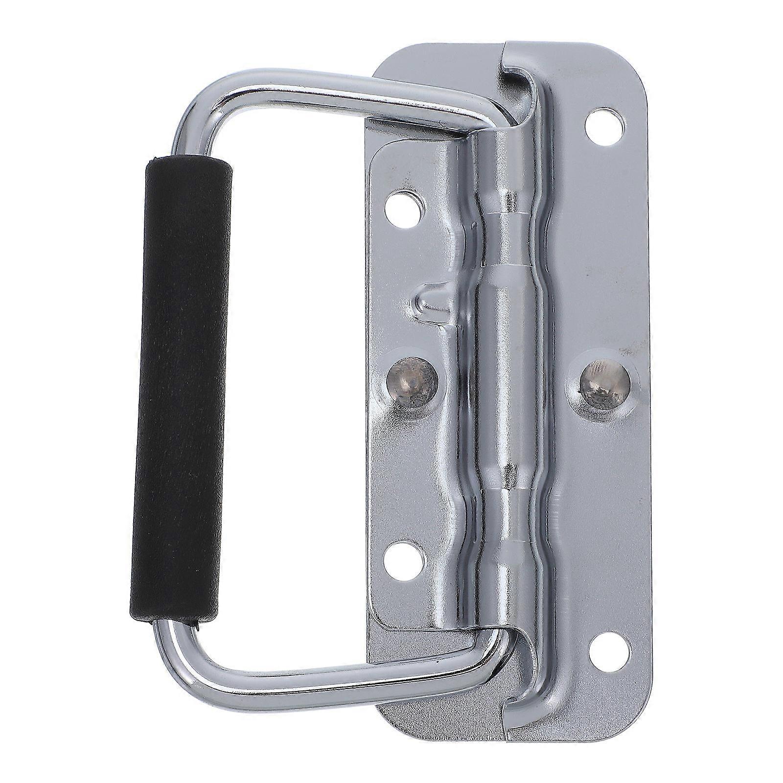 Folding Iron Handle for Tool Box – Durable Chrome Plated Chest Handle with Ergonomic Grip for Easy Portability and Space Saving Storage