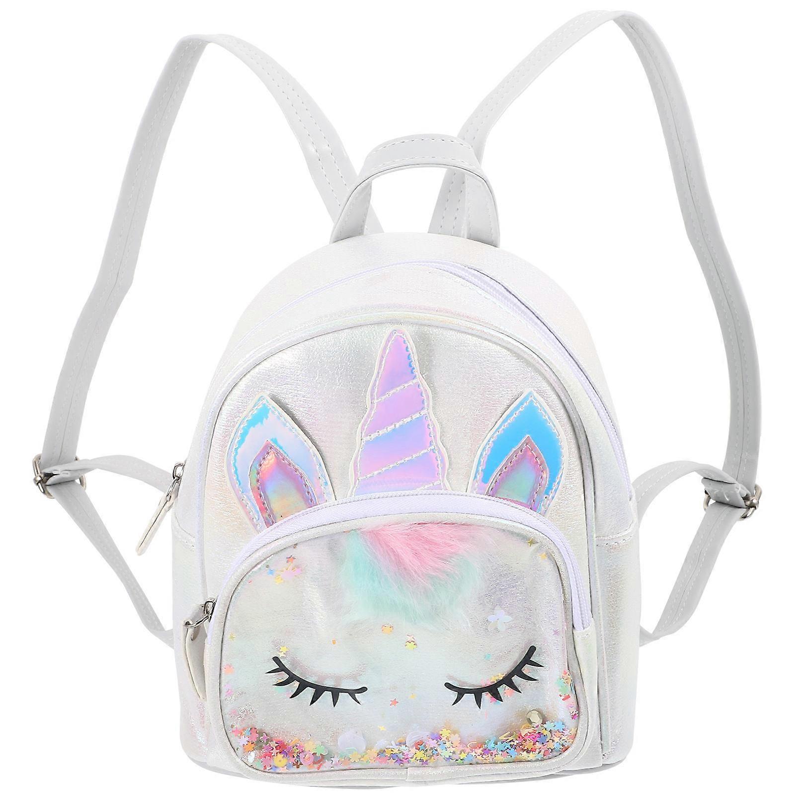 Sequin Unicorn Backpack Silver with Shiny Design Adjustable Comfort for Stuff Holding