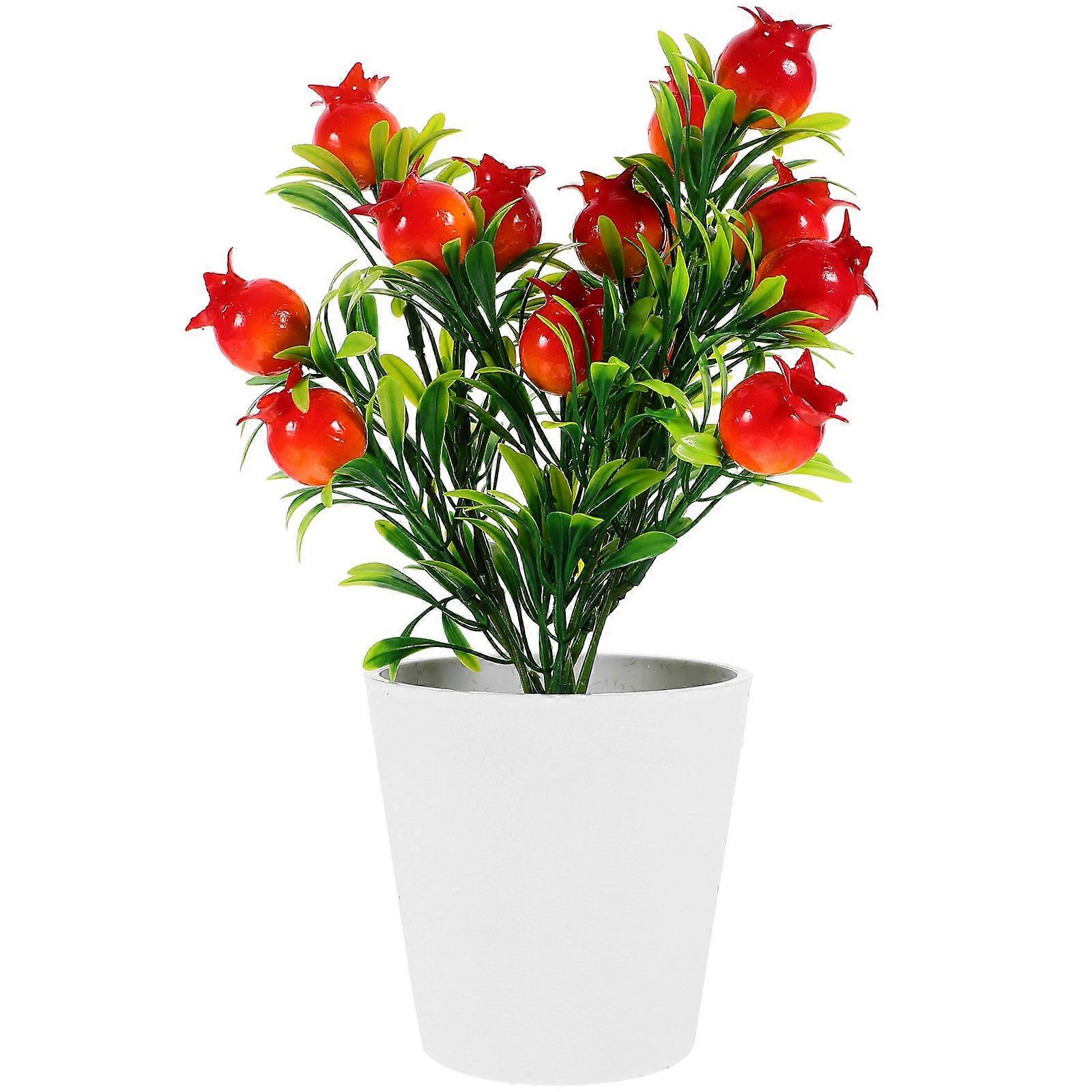 Fake Pomegranate Branches Pomegranate Branches Bonsai Gardens Freshness Assorted Color 29.00X9.40X9.40CM 1 Set