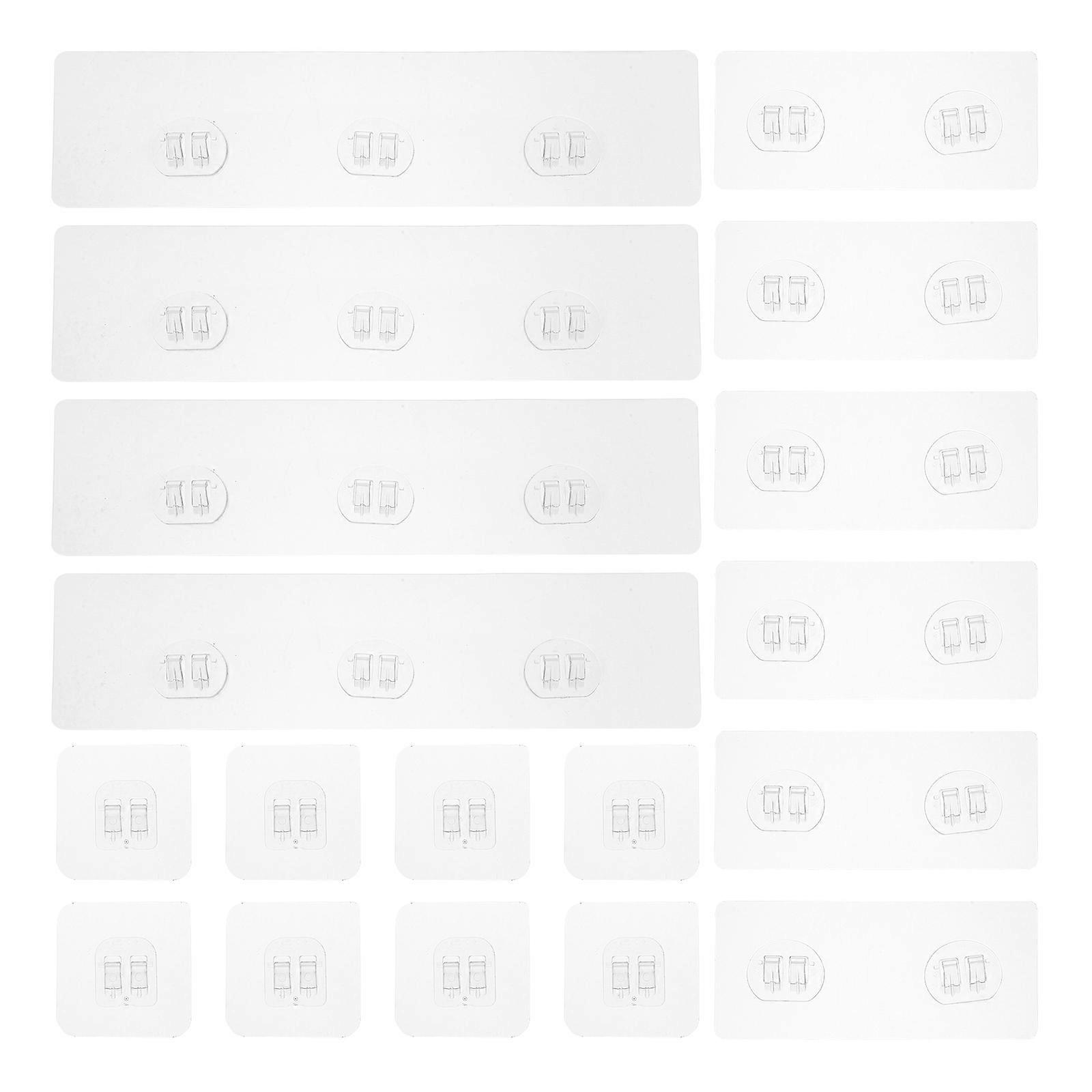 21pcs Clear Self Adhesive No Trace Wall Hooks, Removable Sticky Hooks for Bathroom, Kitchen, Living Room – Ideal for Towels, Hats & Accessories