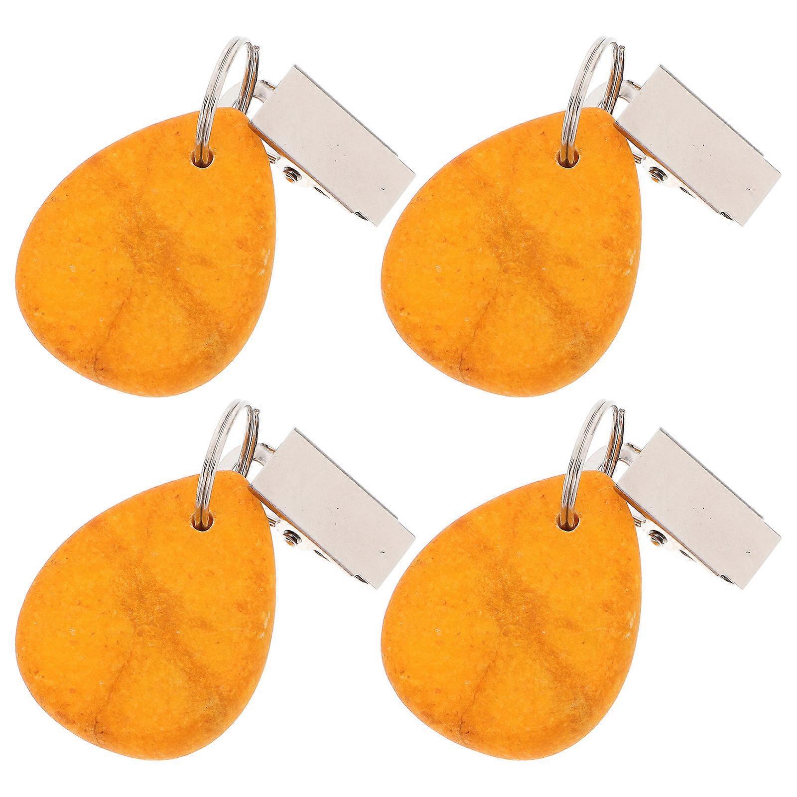 Tablecloth Fixation Clips Simple Design Yellow 9x3x0.2cm Iron 4Pcs