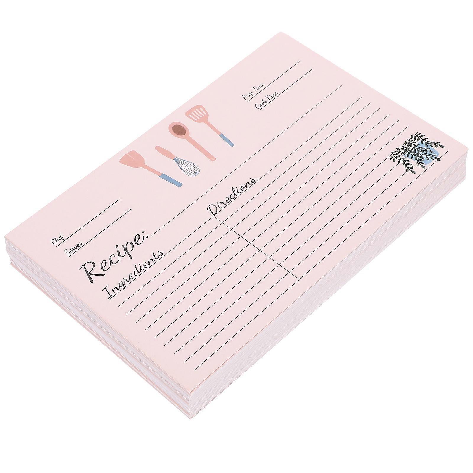50pcs Beige Paper Recipe Cards for Kitchen Use with Smooth Writing Experience and Ink Resistance