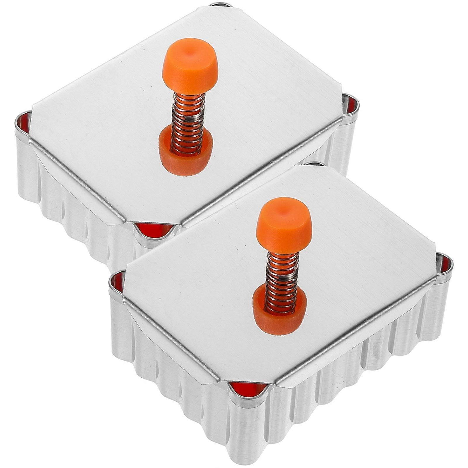 Push Type Cake Molds Square Baking Molds Professional Use Home Baking 2Pcs