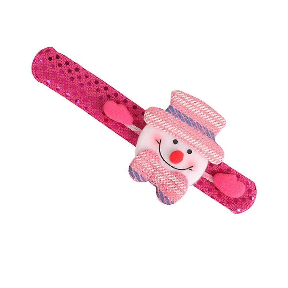 Party Bracelet Snap Bracelet Sequin Snowman Christmas Party Favor Kids Teens Circular Shape Assorted Color 21x3 Cm 5Pcs