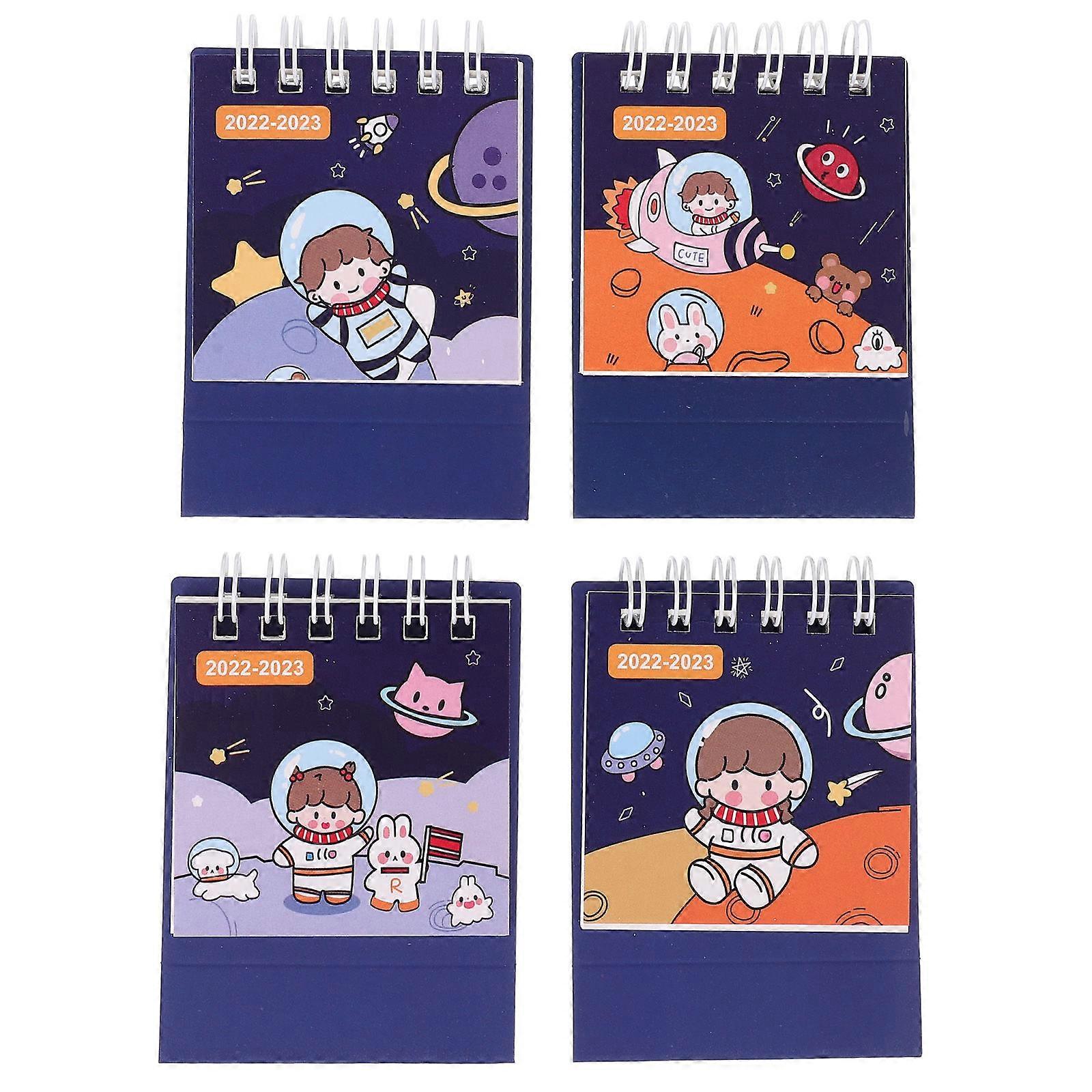 Monthly Standing Calendar Small Desk Calendars Home Decorative Mixed Style 7.5X6.5X4.5CM Scheduling 4Pcs