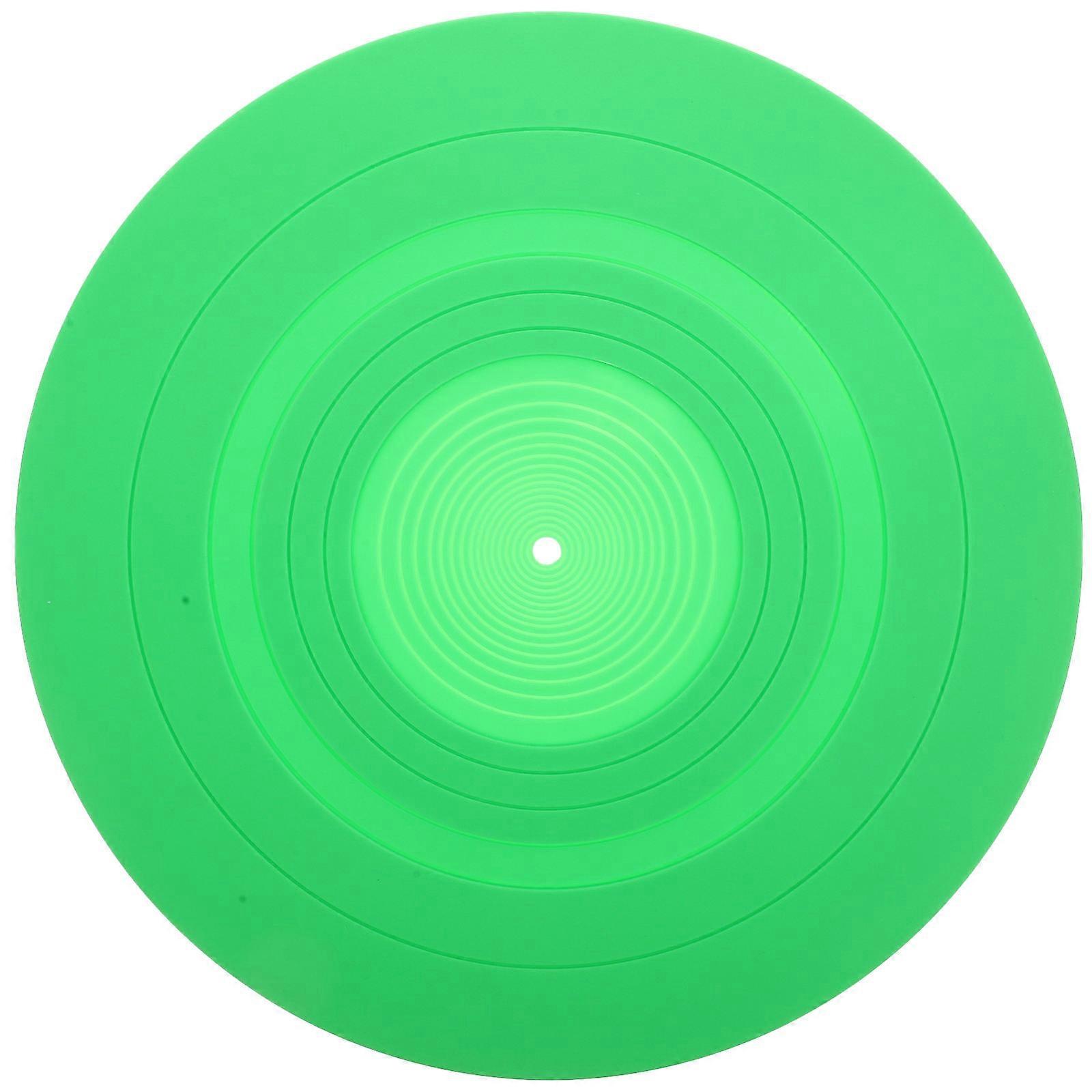 Turntable Mat Record Platter Slipmat Home Use 29.5x29.5x0.3cm Green Silicone Anti-Static 1Set