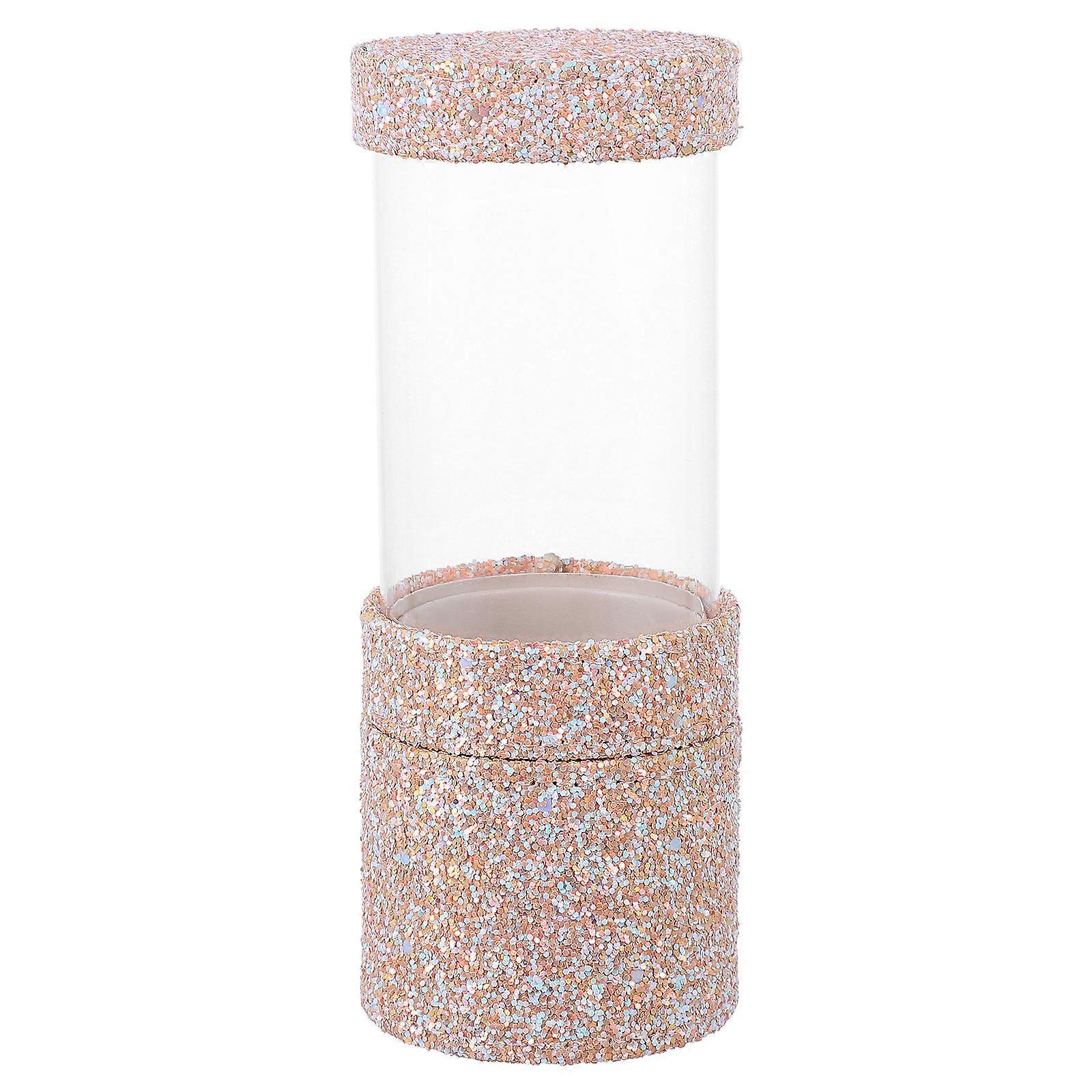 Glitter Acrylic Makeup Brush Holder with Two Cups for Home Multi Color Keeps Brushes Organized