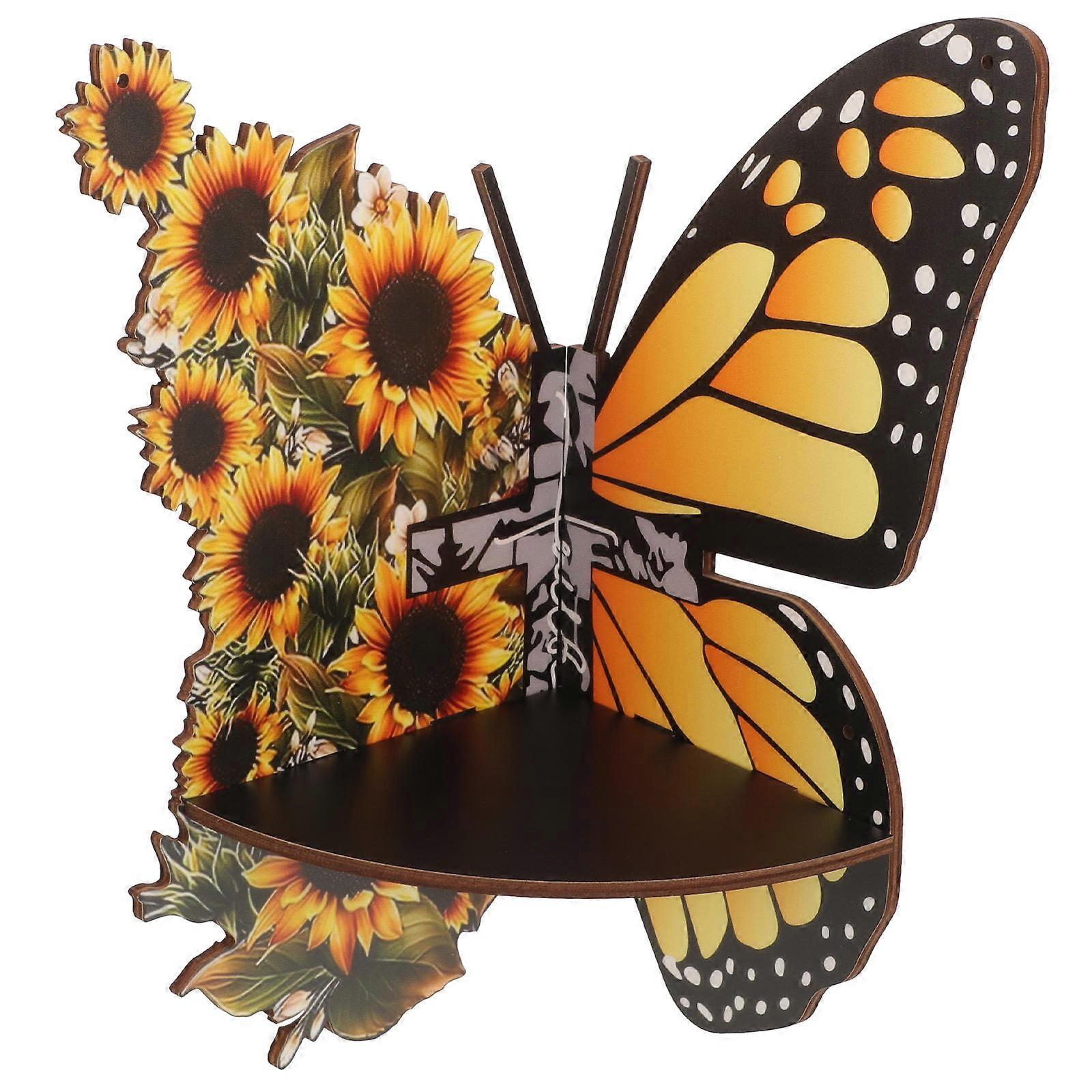 Hanging Wall Shelf Wall Corner Shelf Orange Color Bathroom 1Set