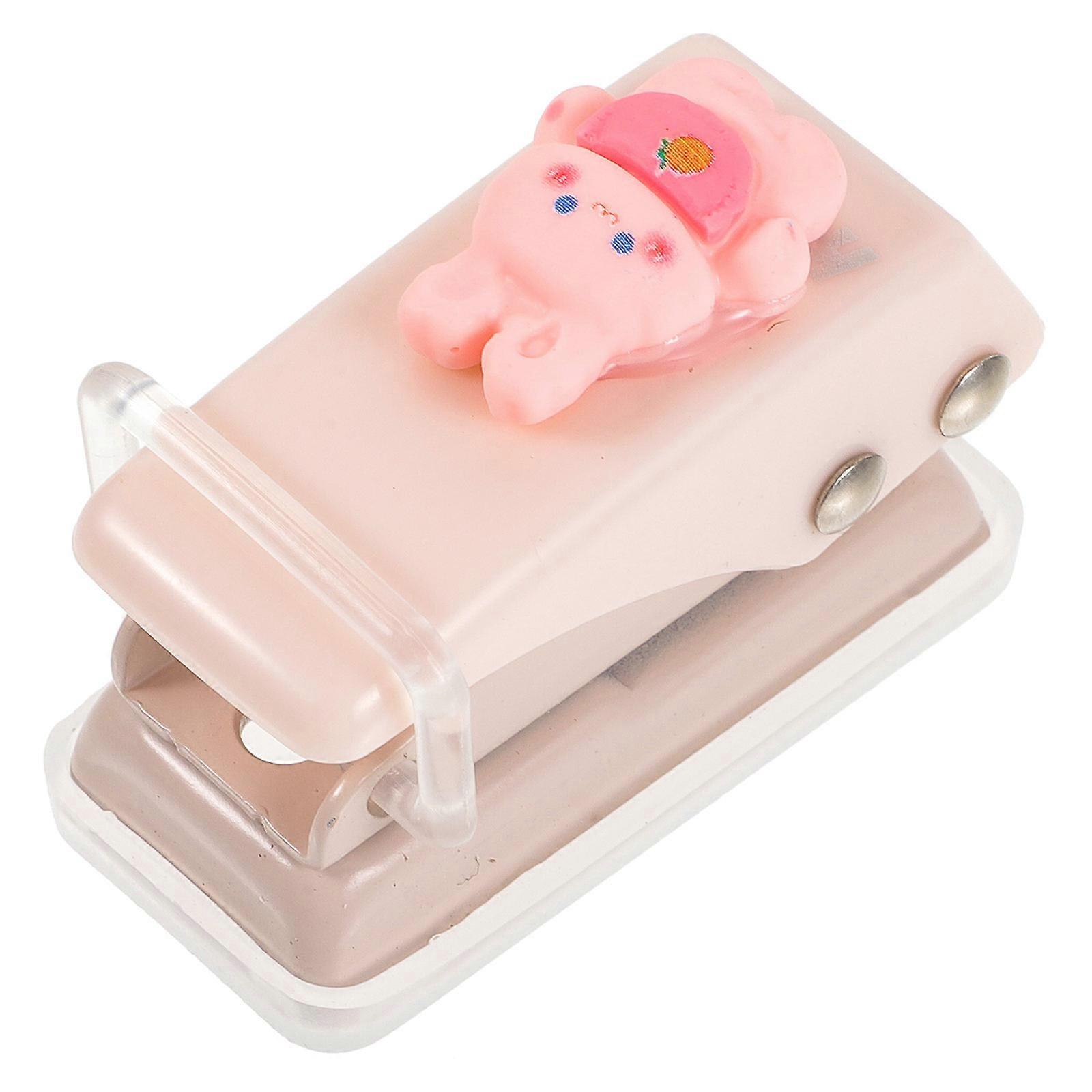 Small Hole Puncher Circular For Home Use Pink 5x3cm Punching 1Set